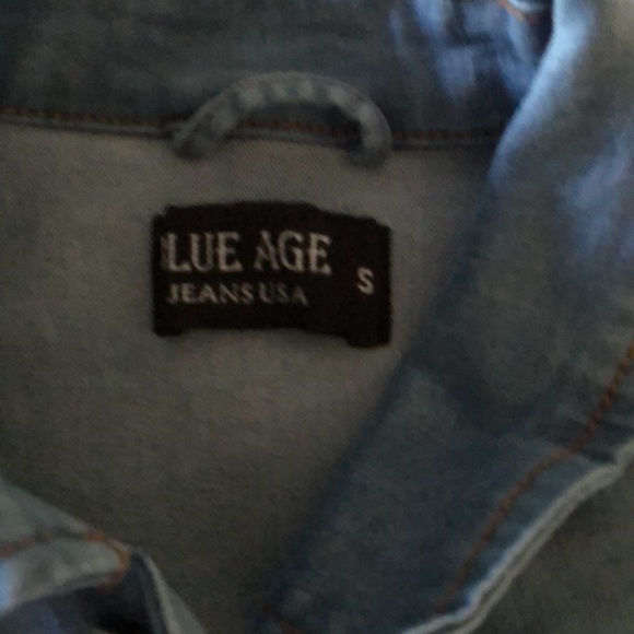 Women’s blue age button Jean stretchy jacket - Picture 7 of 16